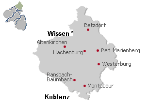 Westerwald Map Showing Wissen